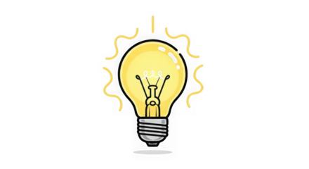Bright Idea Yellow Lightbulb Illustration