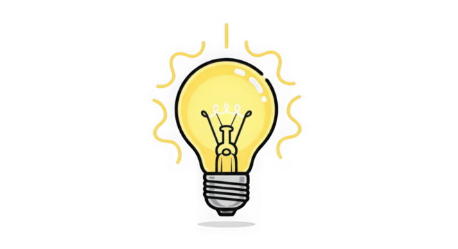 Bright Idea Yellow Lightbulb Illustration