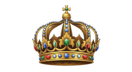 Fototapeta premium Gold Crown With Jewels Royal Clipart