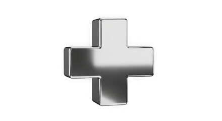Obraz premium 3d Render Chrome Plus Sign