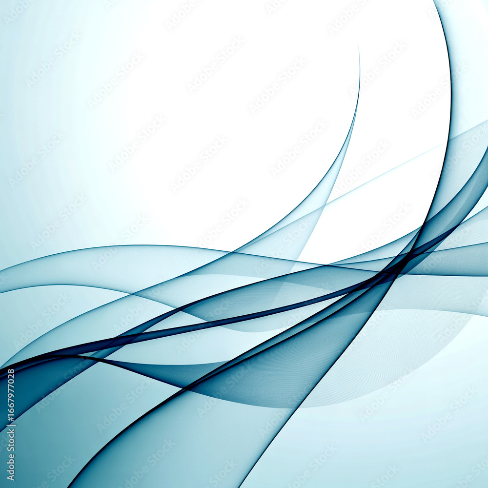 Aufkleber abstract blue flowing waves on white background for modern design and presentation templates with sp