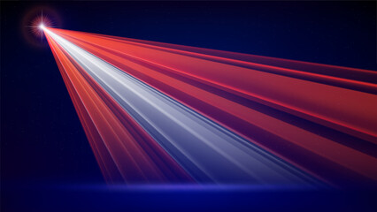 Laser flag of latvia. Latvian abstract flag. Laser show on dark blue background. Template of banner, poster for national holiday of latvia. Place for text. Copy space. Vector