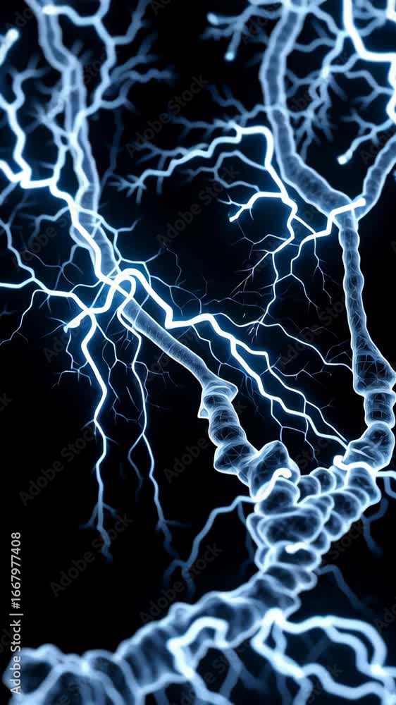 Poster dynamic abstract blue energy glowing wave patterns and electric lightning effects showcasing power a