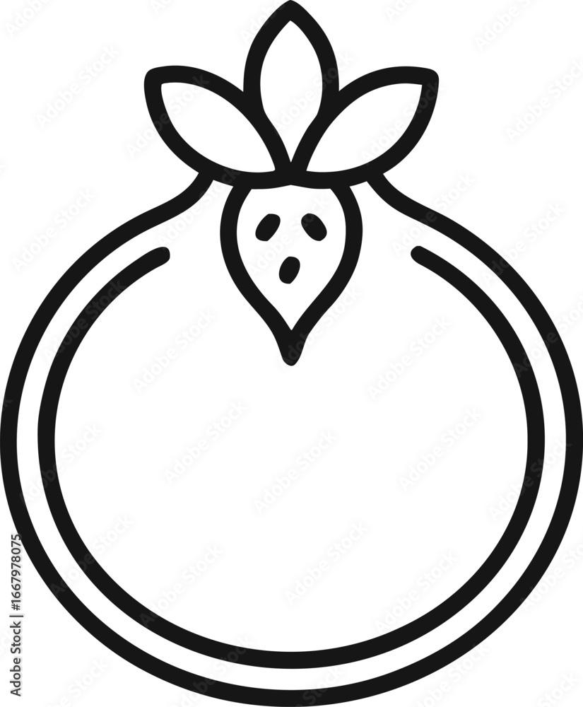 Aufkleber pomegranate outline vector icon simple clean illustration scalable graphic design element