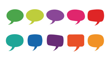 Vibrant speech bubbles in various colors, perfect for communication, ideas, and concepts
