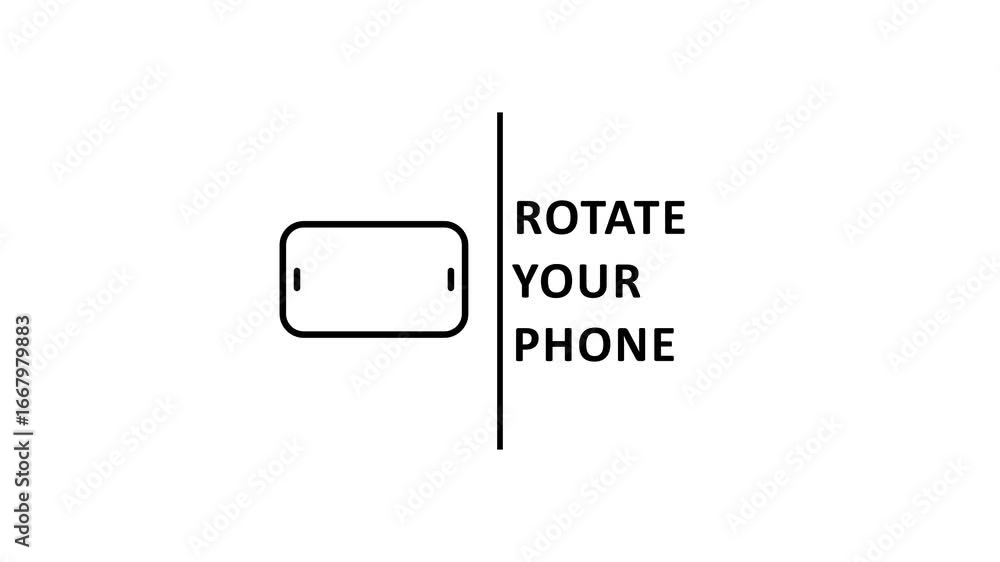 Poster smart rotate phone sign, rotate your phone icon animation .simple technology 360 degree rotation fla