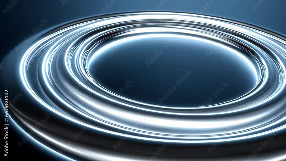 Poster futuristic design of circular glowing rings smooth pattern of light creating mesmerizing visual effe