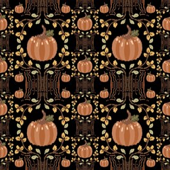 Autumn Fall Ikat Digital Seamless Background for Fabric, Scrapbook, Party Decor