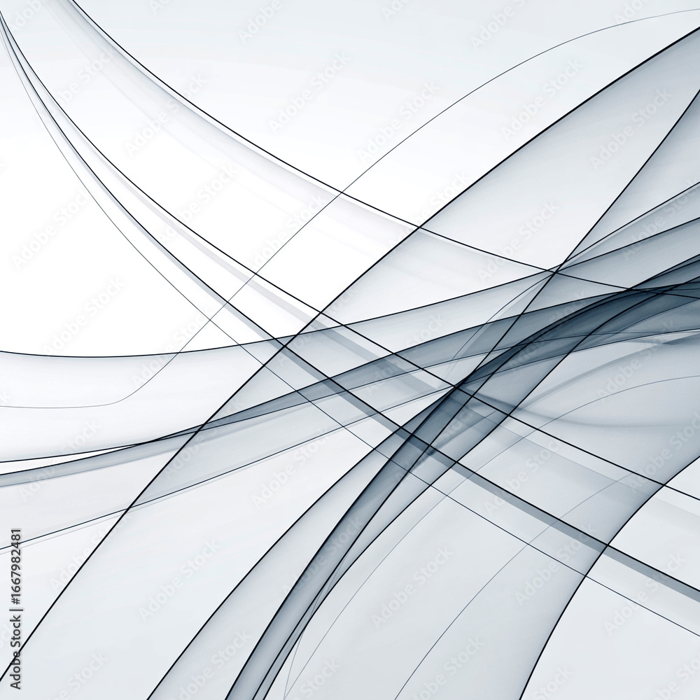 Aufkleber abstract lines and curves on white background modern artistic design element with intersecting shape