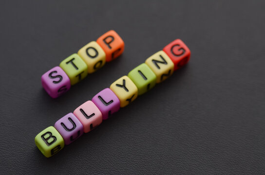 STOP BULLYING Message with Children's Learning Blocks — Simple Anti-Bullying Concept