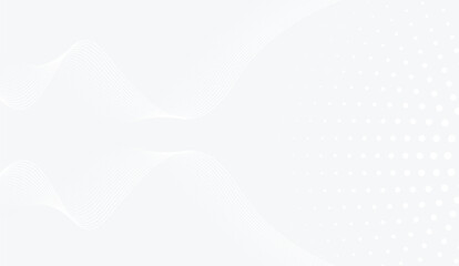 Abstract Wave Lines with Halftone Dots on White Background Futuristic Minimal Digital Design
