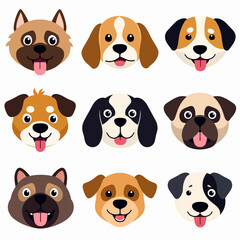 Obraz premium Funny cartoon cat and animal collection set vector illustration icon