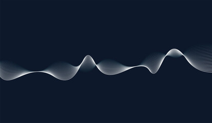 Dark Abstract Wave Lines Background with Futuristic Flow and Digital Energy Motion