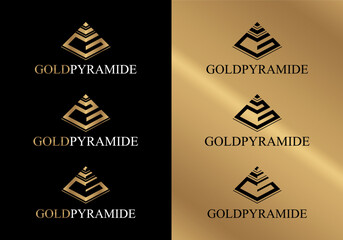vector icon logo of gold pyramid initial G