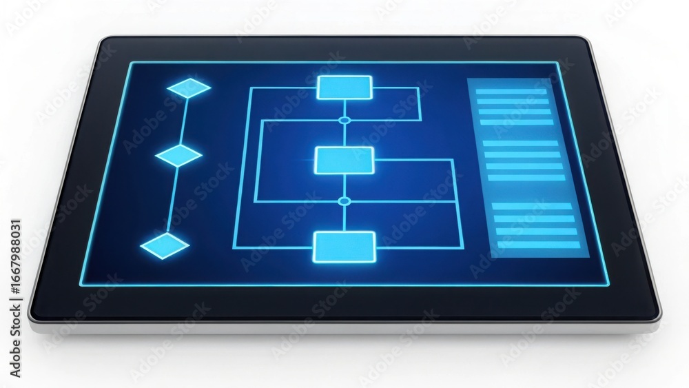 Poster layered touchscreen interface for automation process visualization