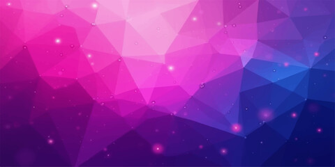 Obraz premium Geometric pattern with colorful pink and purple triangles and polygons in a futuristic design