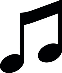 Music note silhouette icon vector illustration