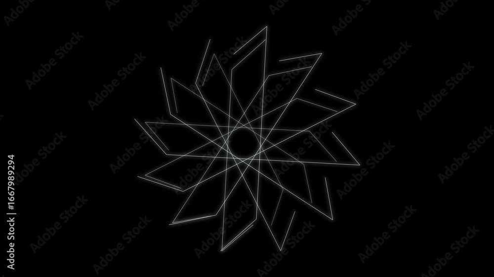 Poster geometric spirograph watch dial display icon on black screen overlay