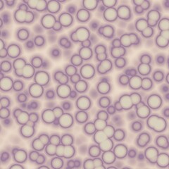 A soft, pastel abstract pattern with glowing purple and beige circles. The intricate, organic design works perfectly for backgrounds, wallpapers, and textile prints.