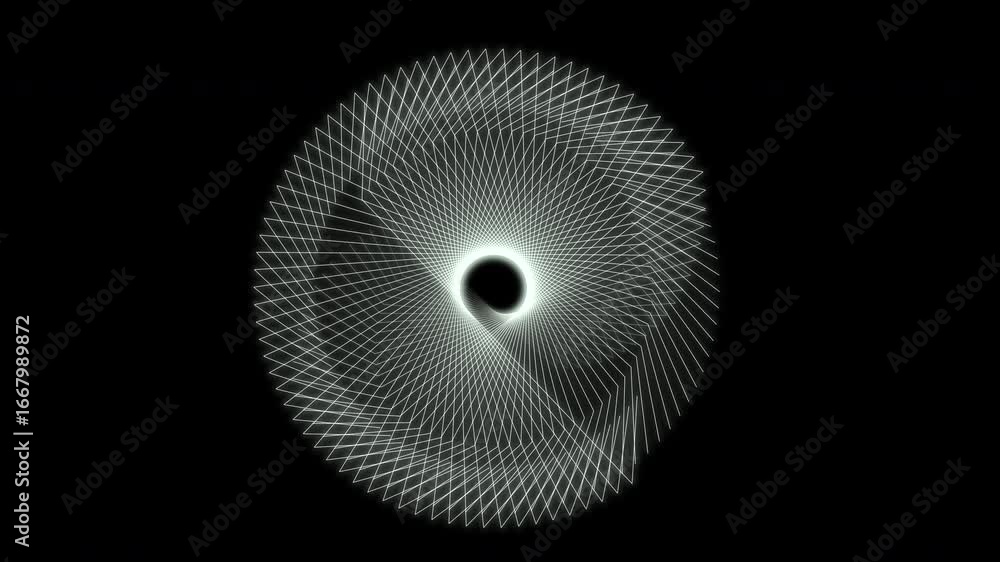 Poster geometric spirograph watch screen icon pattern on black screen overlay