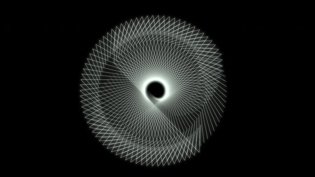 Geometric Spirograph watch screen icon pattern on black screen overlay