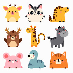 Fototapeta premium set of cartoon animals