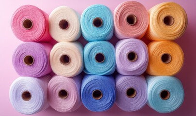 Fototapeta premium spools of thread isolated on white, Generative AI