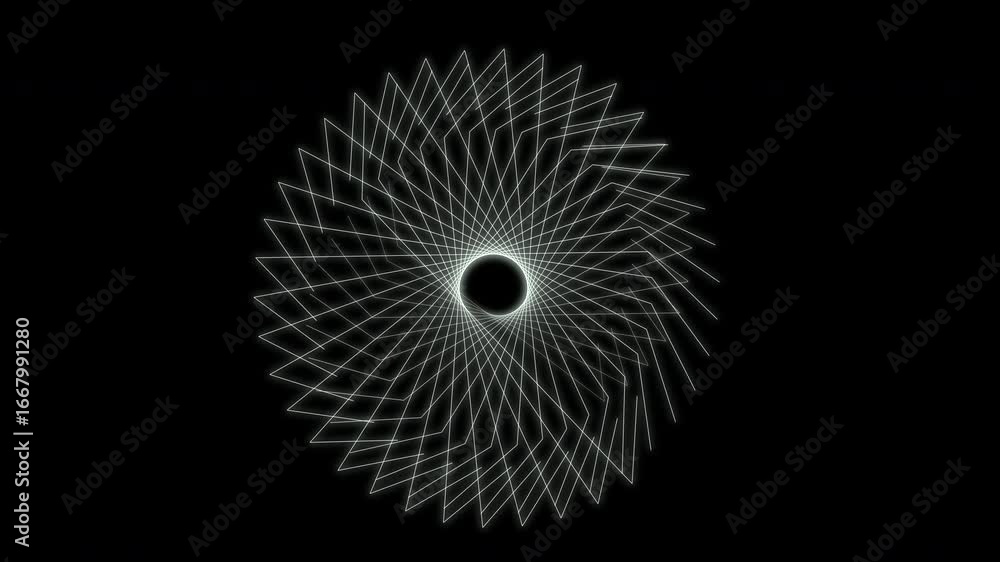 Poster geometric spirograph watch dial display design on black screen overlay