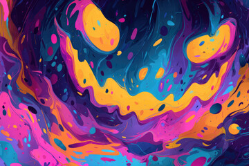 Abstract colorful Halloween background. Ai generative art