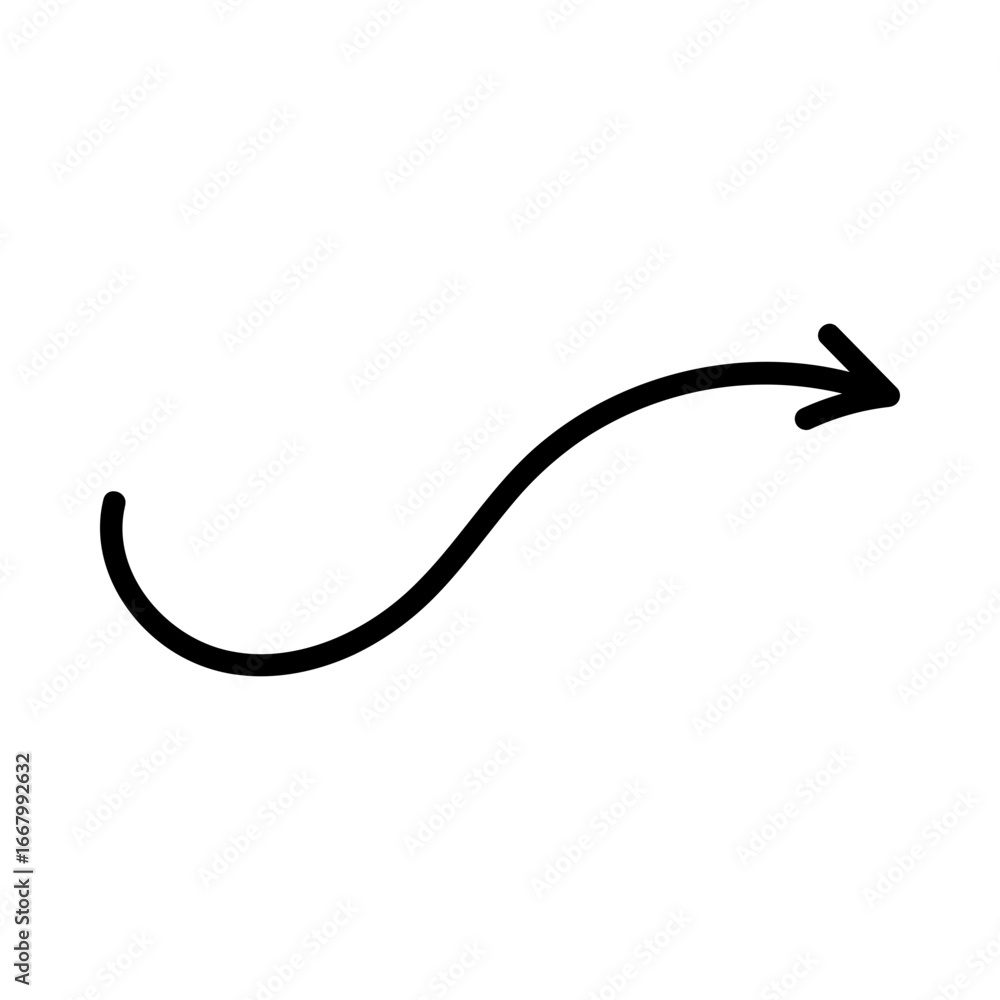 Poster a simple black arrow with a curved line.