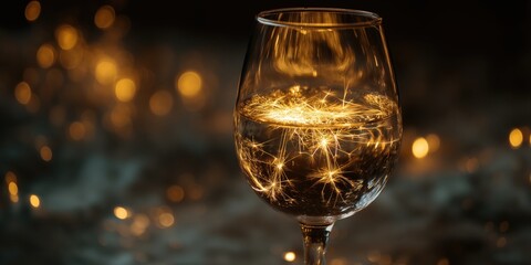 celebration drink with glowing background.