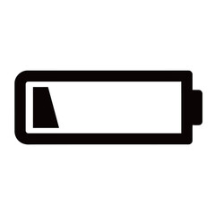 Fototapeta premium black and white silhouette vector of battery icon with white background