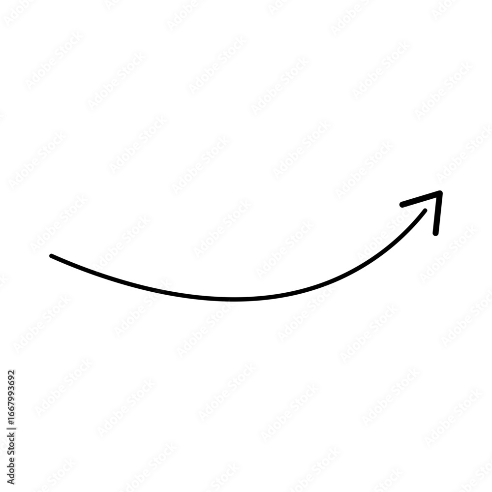 Poster curved arrow pointing upward and right.