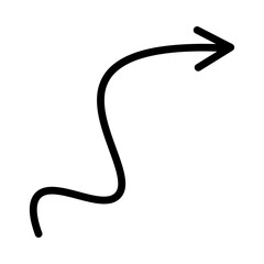 Curved Arrow Pointing Right Graphic Symbol.