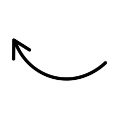 Curved Arrow Pointing Upward and Left.