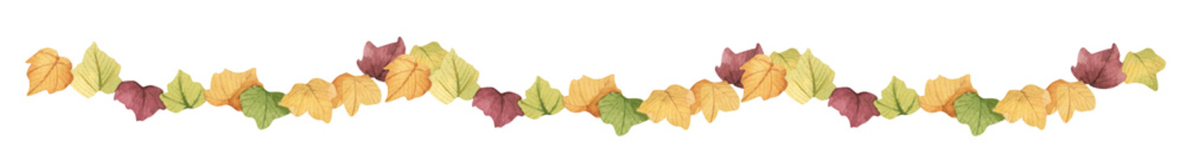 Watercolor Autumn Leaf Garland. Thanksgiving Decoration, Fall Bunting, Cozy Harvest Ornament. Vintage Leaf String Decor.