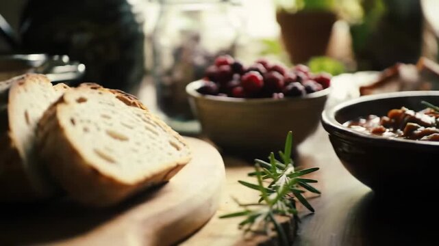 Rustic Feast: A Culinary Journey Through Hearty Stew, Crusty Bread, and Fresh Berries