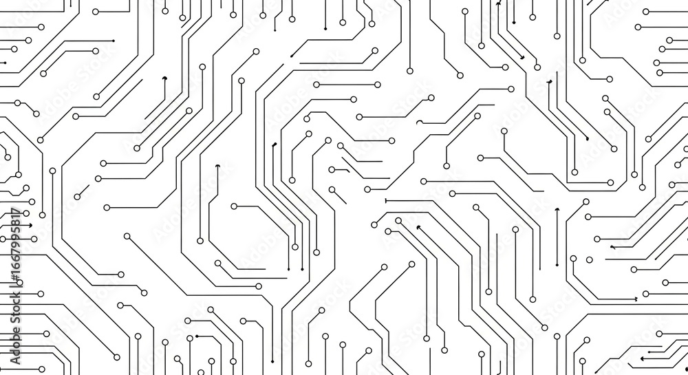 Aufkleber a detailed black and white image featuring an intricate circuit board pattern on a white background 