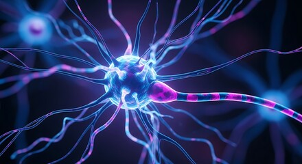 Neuron network, vibrant colors