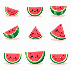 Vector illustration of set watermelon
