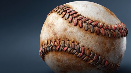 Aged Baseball Texture Closeup