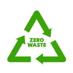 Zero waste recycling symbol - vector illustration.