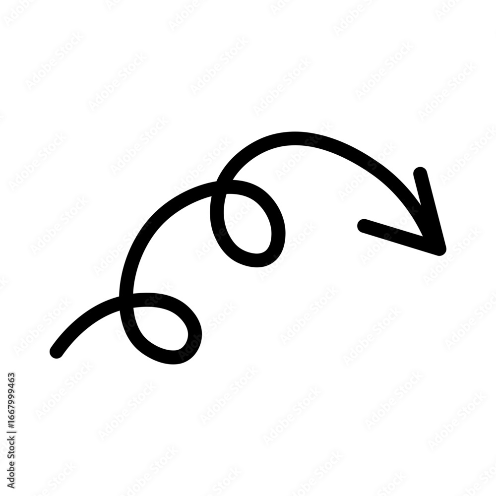 Aufkleber simple curved black arrow graphic, perfect for adding direction and flow to your designs. a versatil