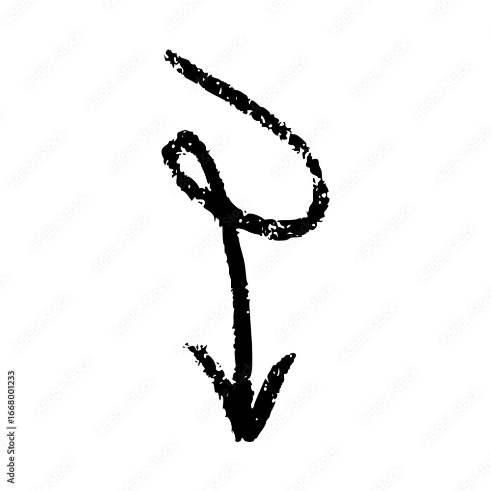 Aufkleber simple hand-drawn black arrow symbol isolated on a clean white background, perfect for various desig