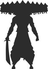Dussehra with ravan dahan or sword black Silhouette clip art Illustration elements 