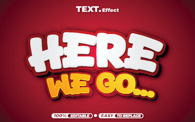 Editable 3D text effect, cartoon blue text style 1