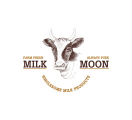 Vector logo for milk farm products