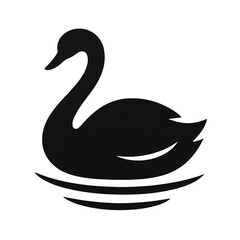 vector icon of a swimming swan
