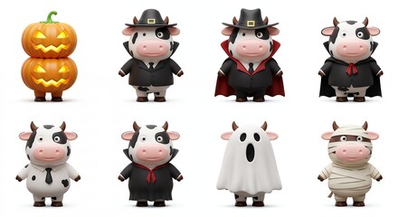 Cute cartoon cows halloween costumes