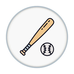 Baseball Bat and Ball Icon